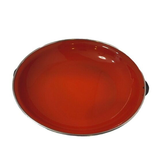 Vintage MCM Emo Celji Nesting Enamel Saute Pan Yugoslavia Porcelain Enamel Red N - Picture 3 of 8